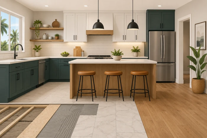 West Palm Beach Kitchen Remodeling: Floors or Cabinets?